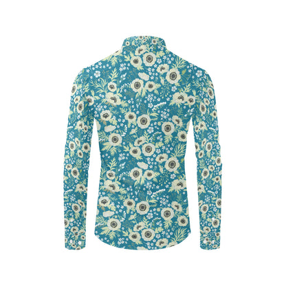Anemone Pattern Print Design 01 Men's Long Sleeve Shirt