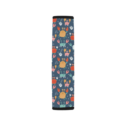 Crab Pattern Print Design 05 Car Seat Belt Cover