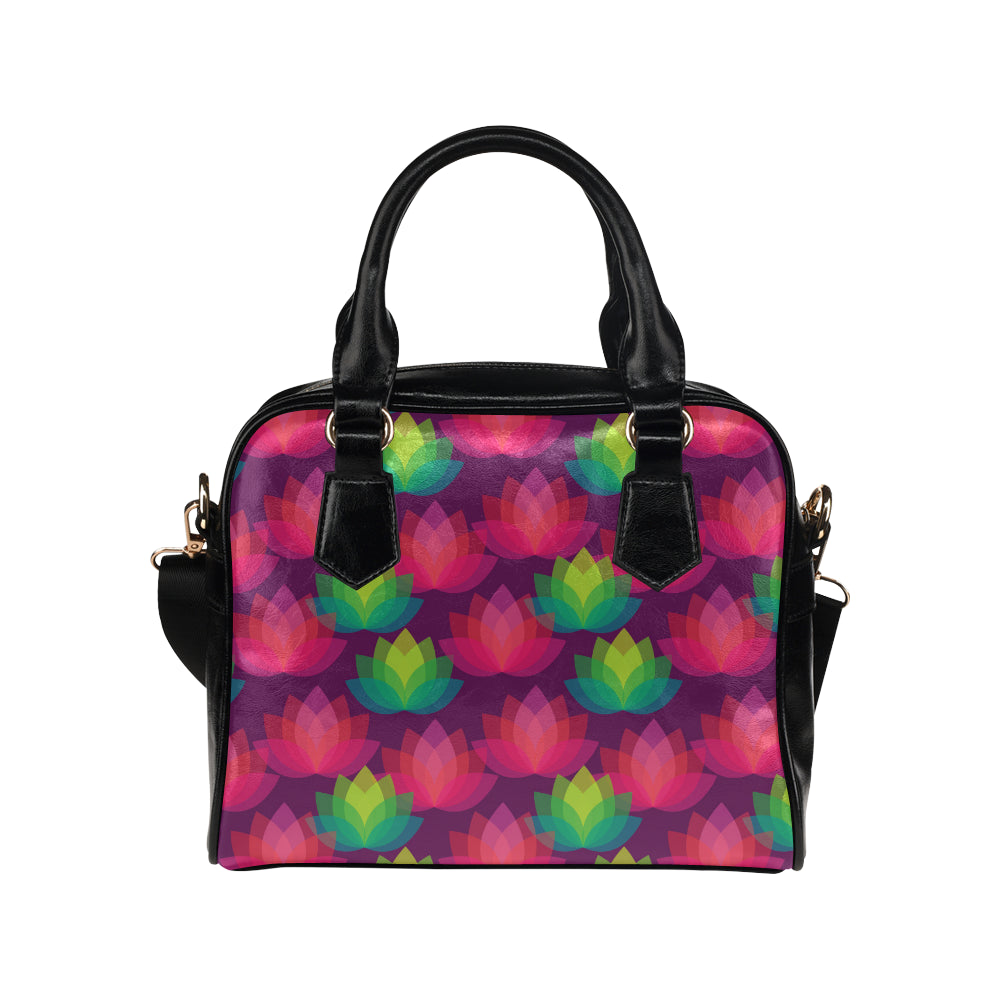 Lotus Pattern Print Design 02 Shoulder Handbag