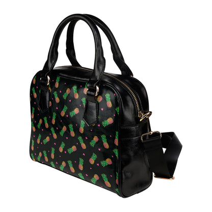 Neon Pineapple Pattern Print Design A04 Shoulder Handbag