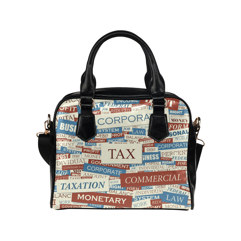Accounting Financial Pattern Print Design 01 Shoulder Handbag