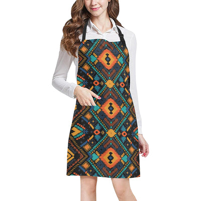 Kente Pattern Print Design 04 Apron with Pocket