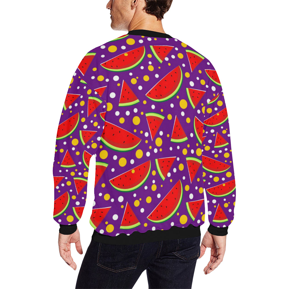 Watermelon Pattern Print Design WM010 Men Long Sleeve Sweatshirt