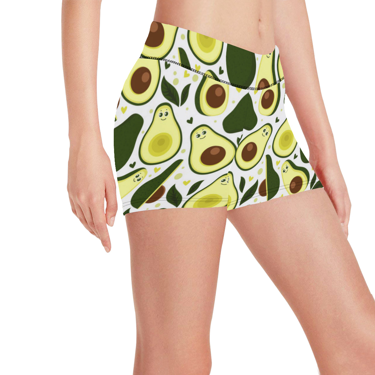 Avocado Pattern Print Design AC06 Yoga Shorts