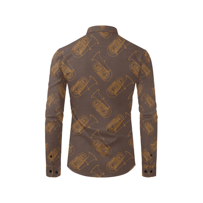 Tuba Pattern Print Design 02 Men's Long Sleeve Shirt