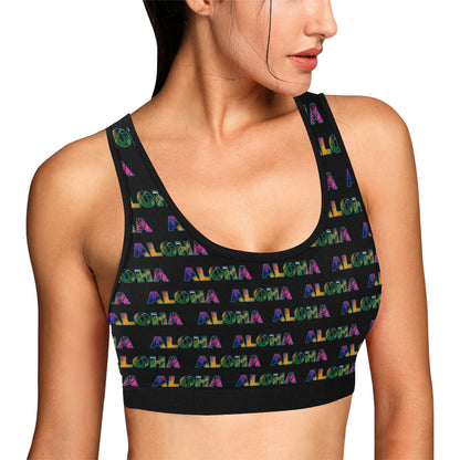Aloha Hawaii Neon Sports Bra