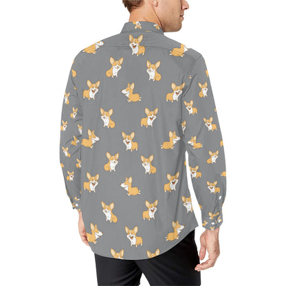 Pembroke Welsh Corgis Pattern Print Design A02 Men's Long Sleeve Shirt