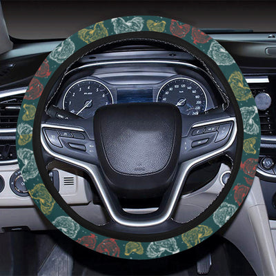 Rooster Hand Draw Design Steering Wheel Cover with Elastic Edge