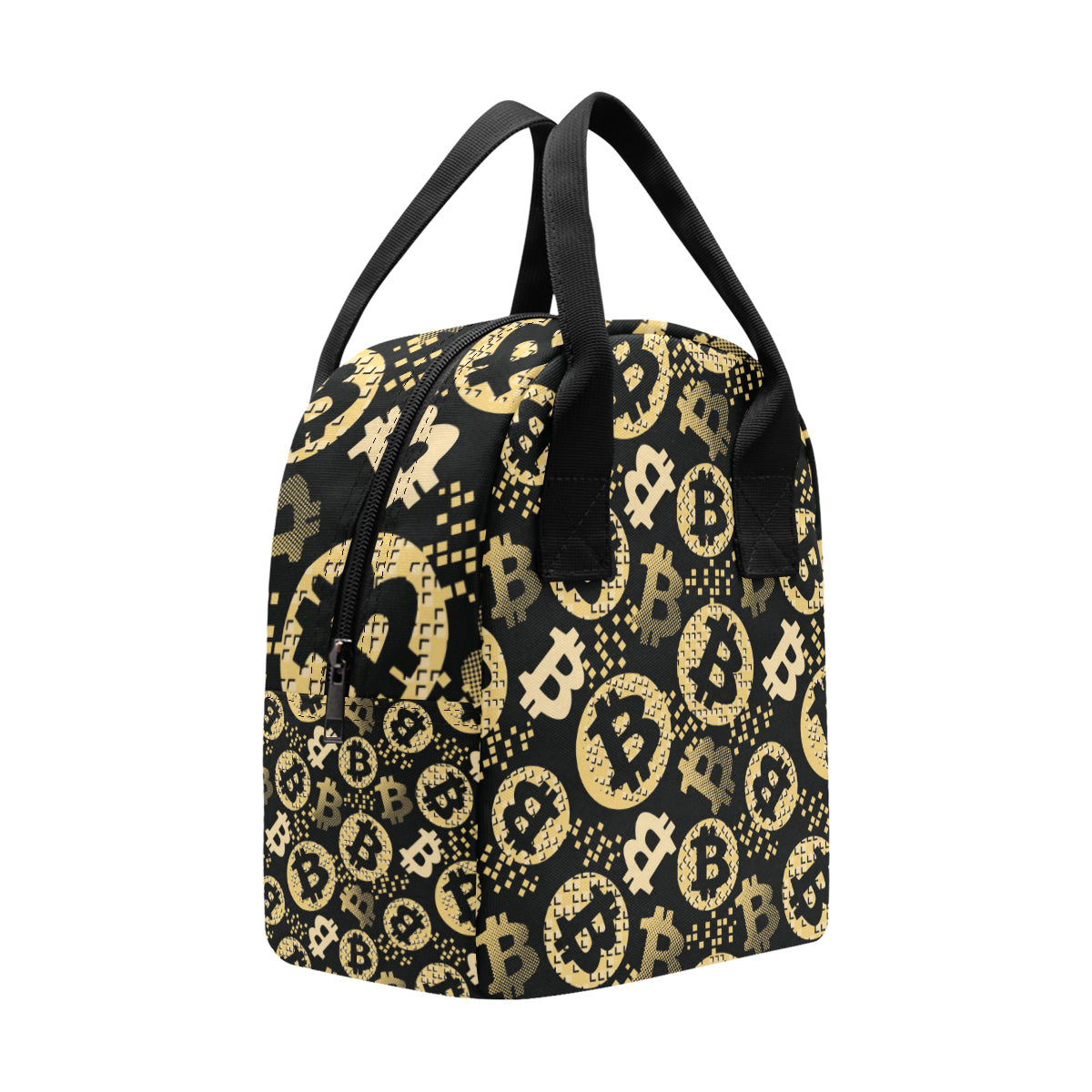 Bitcoin Pattern Print Design DO06 Insulated Lunch Bag