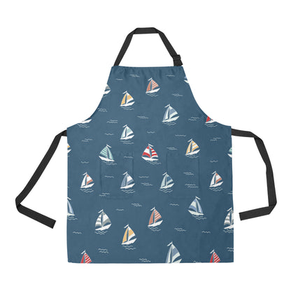 Sailing Ships Pattern Print Design A02 Apron with Pocket