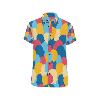 Psychology Pattern Print Design A02 Men's Short Sleeve Button Up Shirt