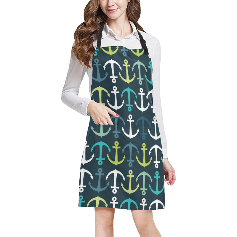 Anchor Pattern Print Design 03 Apron with Pocket