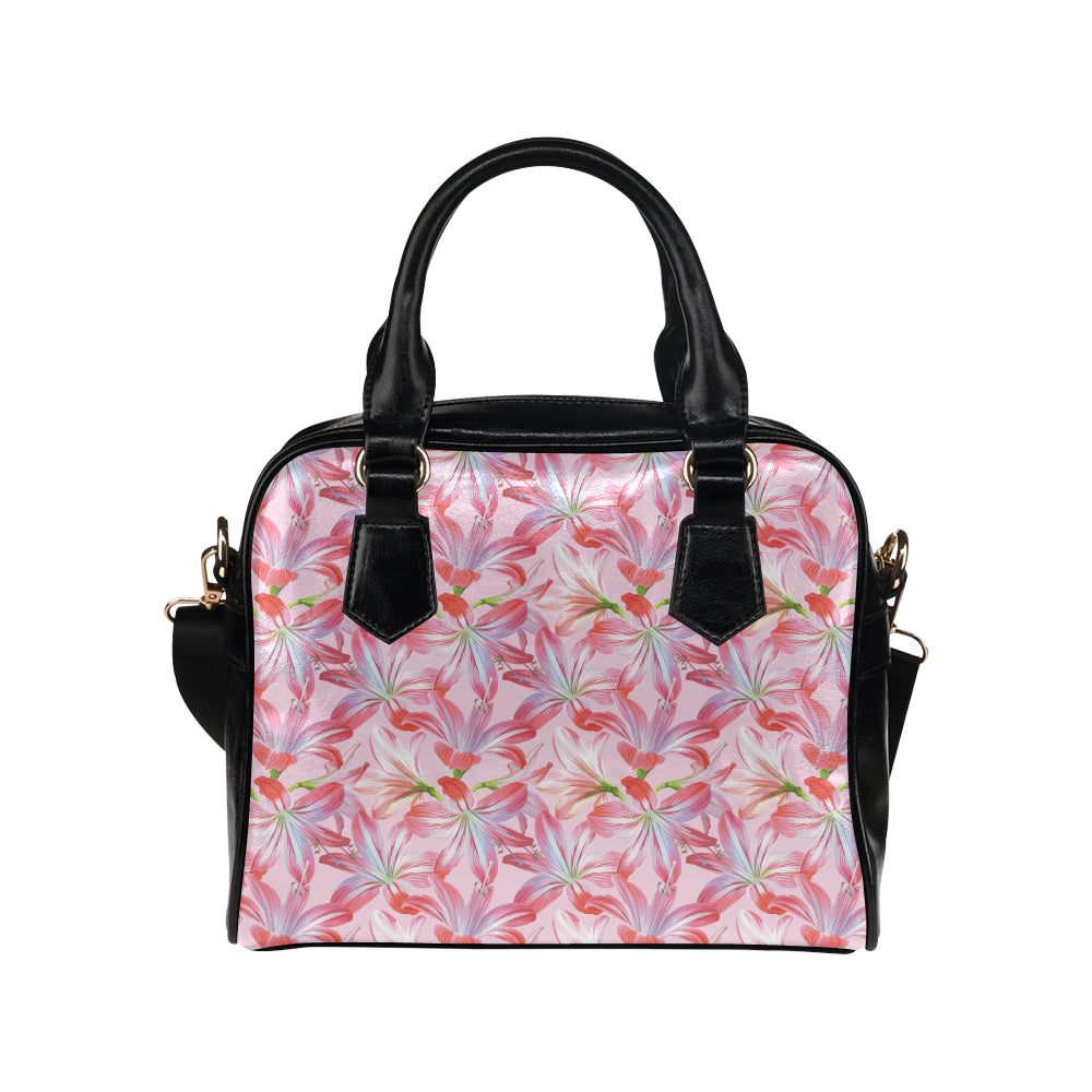 Amaryllis Pattern Print Design 02 Shoulder Handbag