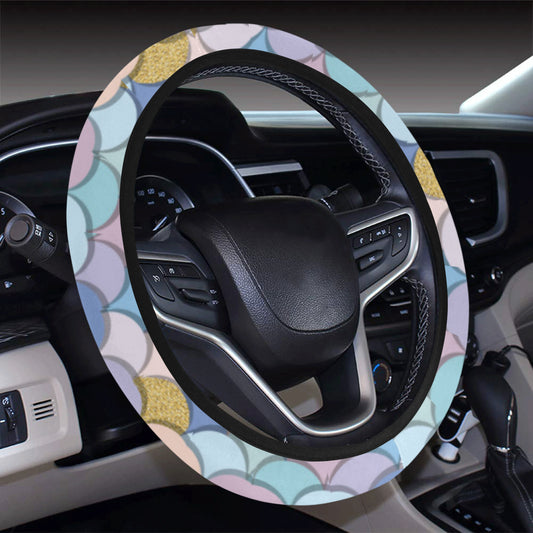 Mermaid Scales Pattern Print Design 05 Steering Wheel Cover with Elastic Edge