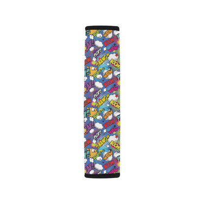 Comic Book Pattern Print Design 02 Car Seat Belt Cover