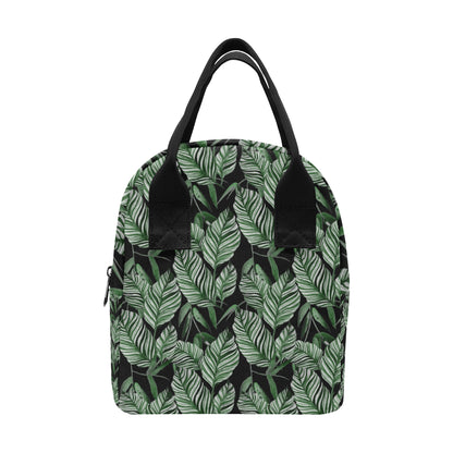 Palm Leaves Pattern Print Design PL09 Insulated Lunch Bag