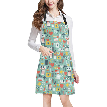 Medical Pattern Print Design 02 Apron with Pocket