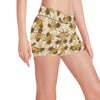 Bee Pattern Print Design BEE05 Yoga Shorts