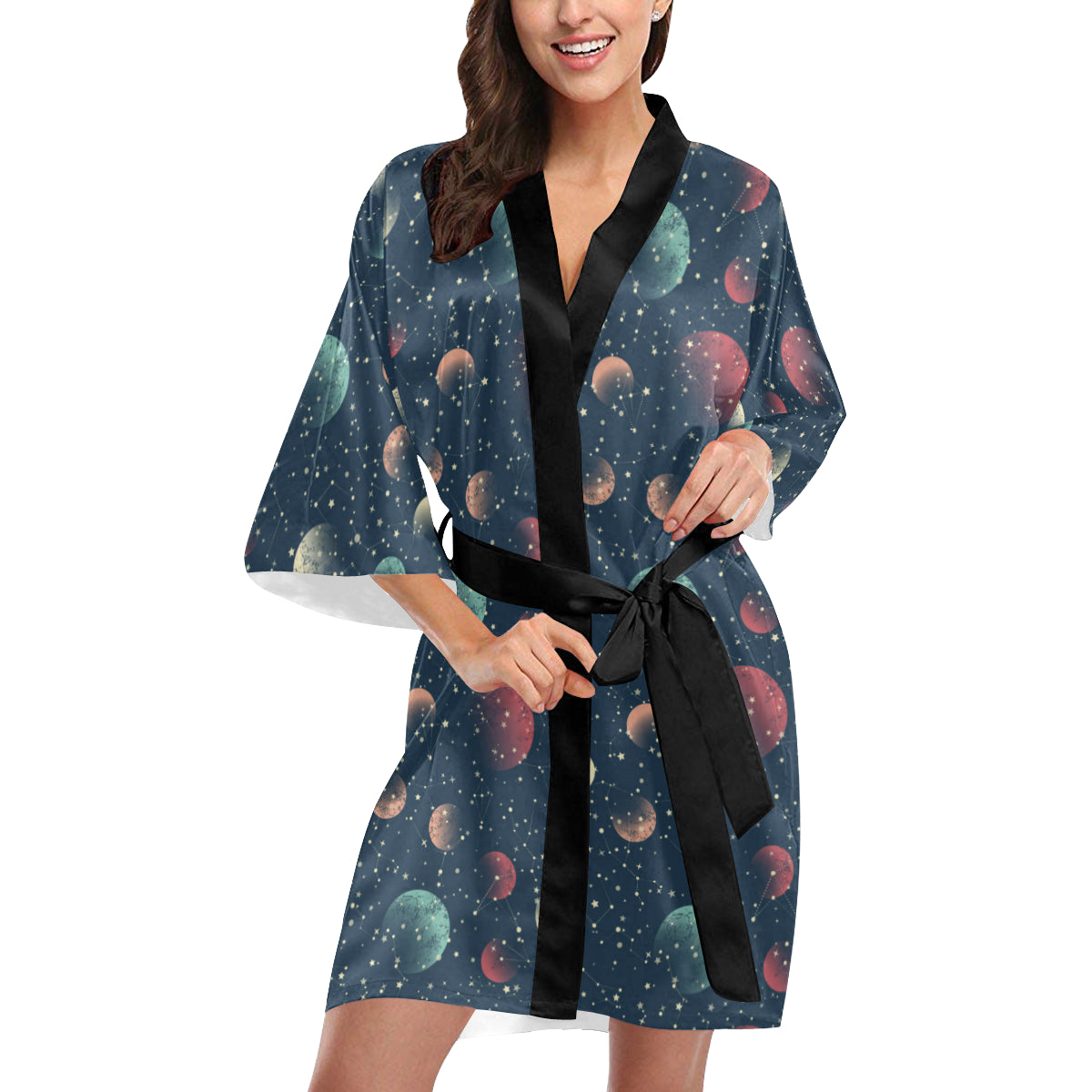 Cosmic Pattern Print Design 04 Women's Short Kimono