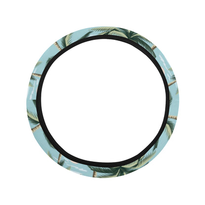 Palm Tree Pattern Print Design PT05 Steering Wheel Cover with Elastic Edge