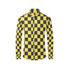 Checkered Yellow Pattern Print Design 03 Men's Long Sleeve Shirt