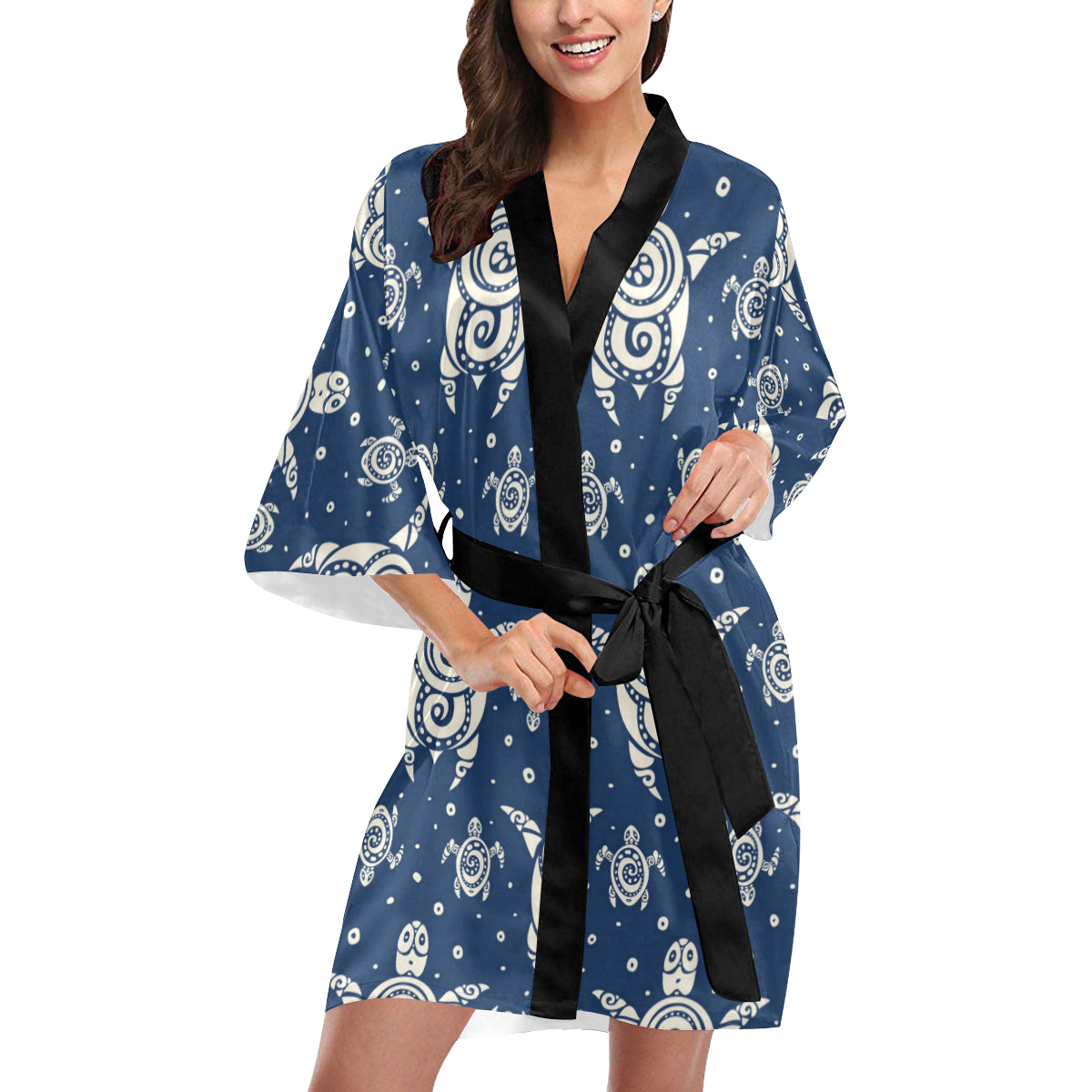 Sea Turtle Tribal Women's Short Kimono