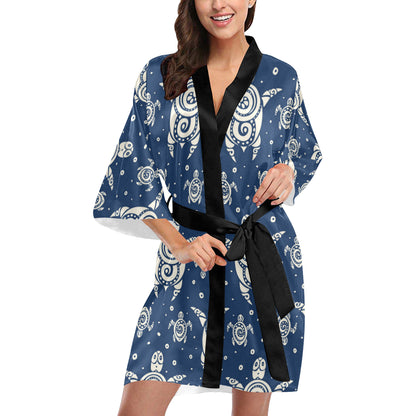 Sea Turtle Tribal Women's Short Kimono