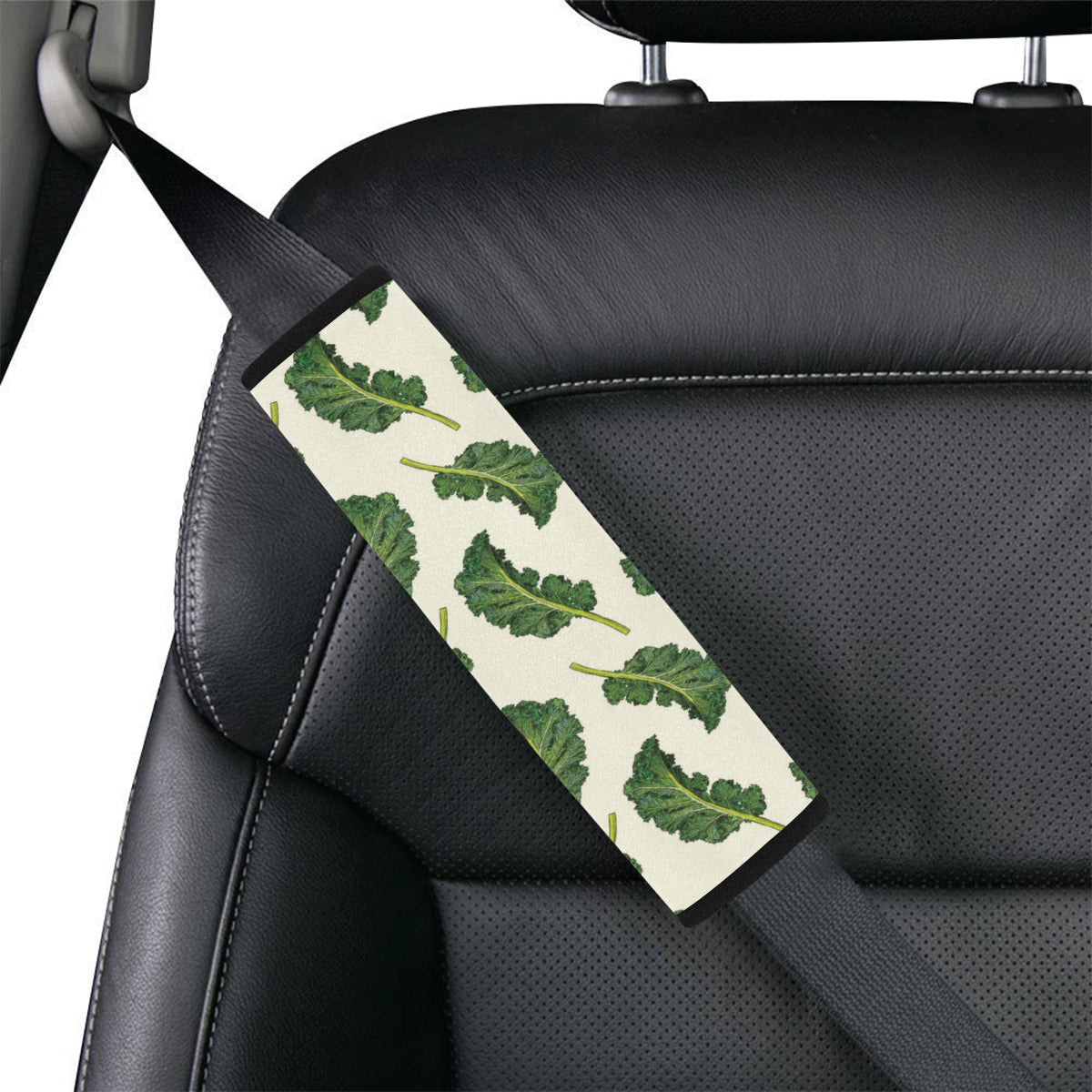 Kale Pattern Print Design 03 Car Seat Belt Cover