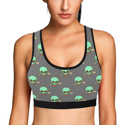 Alien Pattern Print Design 02 Sports Bra