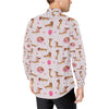 Dachshund Pattern Print Design 10 Men's Long Sleeve Shirt