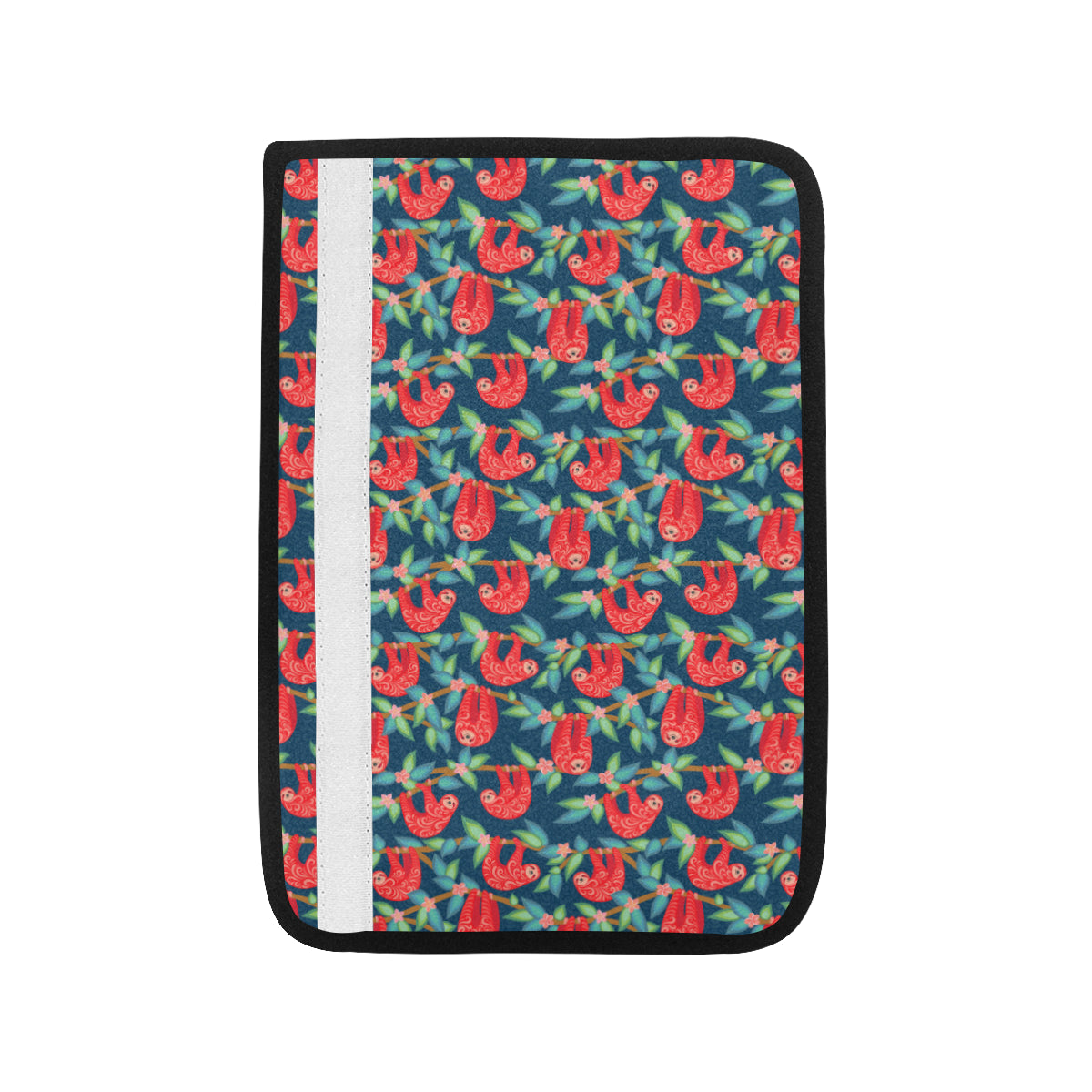 Sloth Red Design Themed Print Car Seat Belt Cover