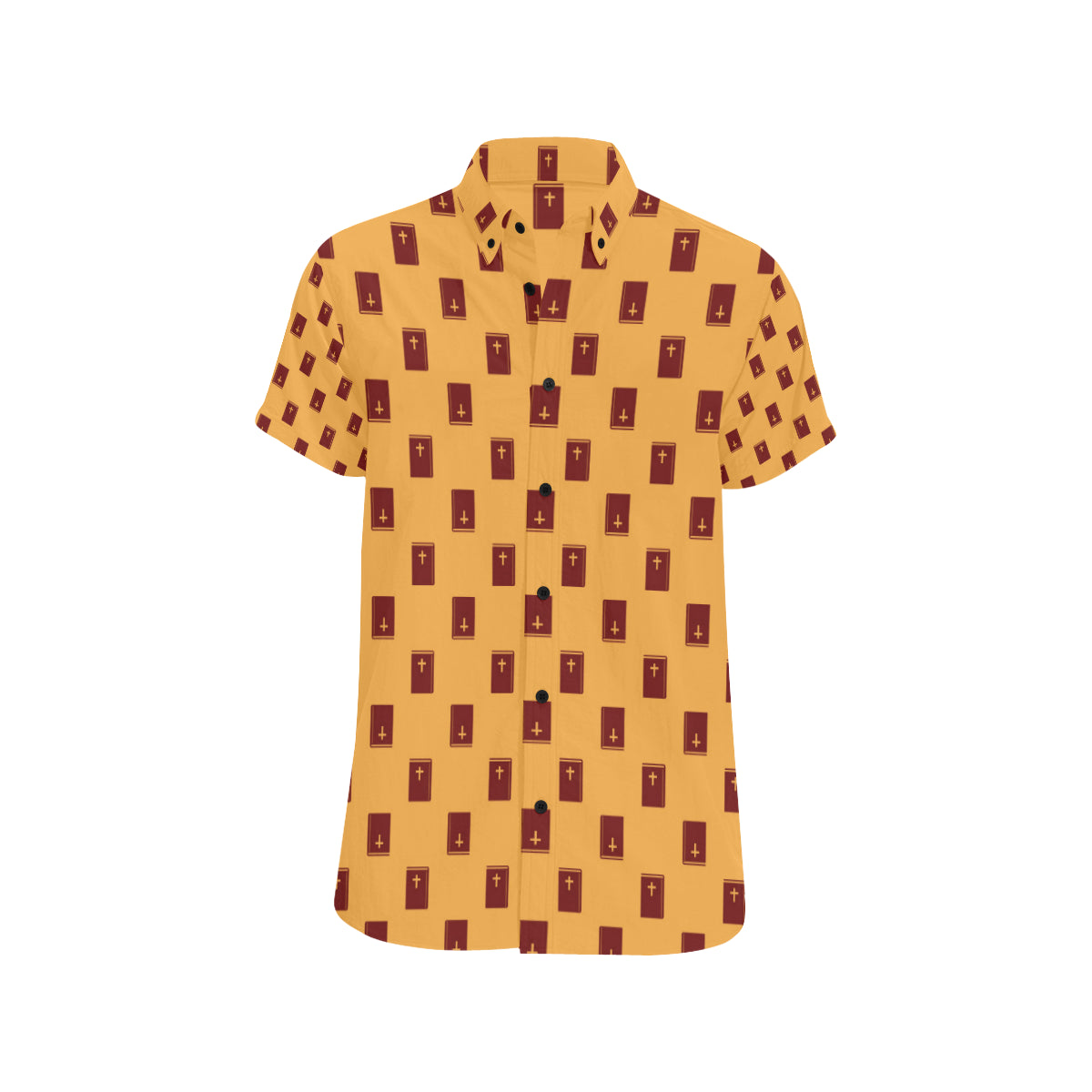 Bible Pattern Print Design 05 Men's Short Sleeve Button Up Shirt