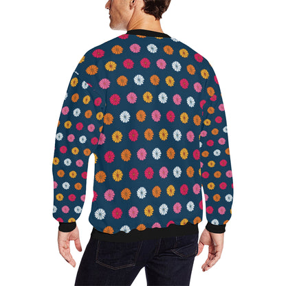 Gerberas Pattern Print Design GB06 Men Long Sleeve Sweatshirt