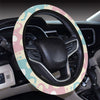 Elephant Baby Pastel Print Pattern Steering Wheel Cover with Elastic Edge