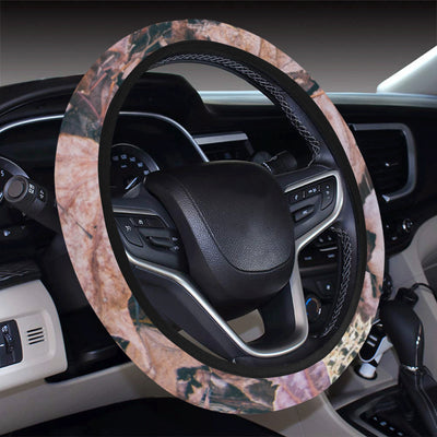 Camouflage Realistic Tree Leaf Print Steering Wheel Cover with Elastic Edge