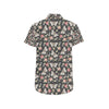 Butterfly Flower Pattern Print Design 07 Men's Short Sleeve Button Up Shirt