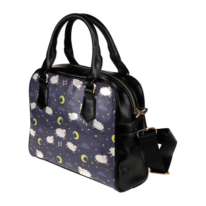 Sheep Night Pattern Print Design 02 Shoulder Handbag