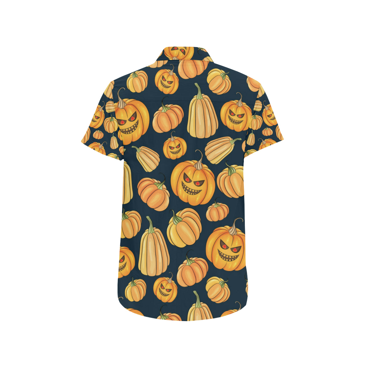 Pumpkin Halloween Pattern Print Design A04 Men's Short Sleeve Button Up Shirt