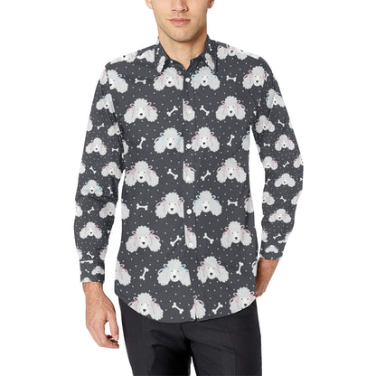 Poodle Pattern Print Design A03 Men's Long Sleeve Shirt