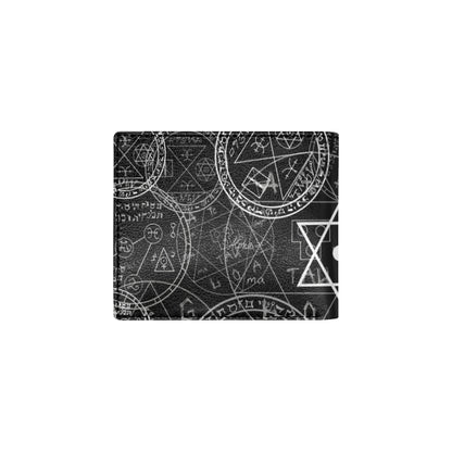 Pentagram Pattern Print Design A01 Men's ID Card Wallet