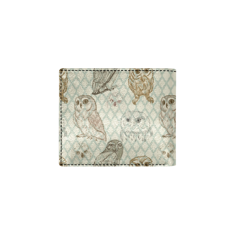 Owl Pattern Print Design A03 Men's ID Card Wallet