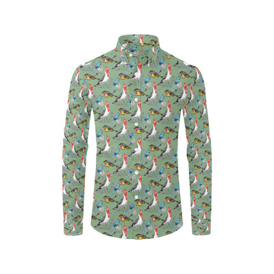 Birds Pattern Print Design 07 Men's Long Sleeve Shirt