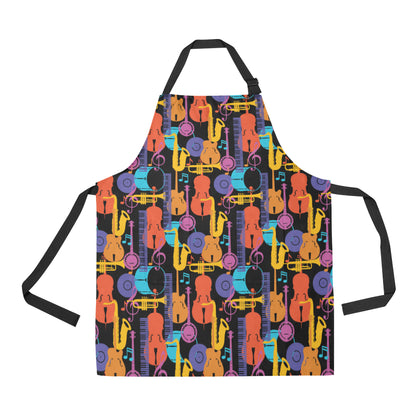 Jazz Pattern Print Design 03 Apron with Pocket