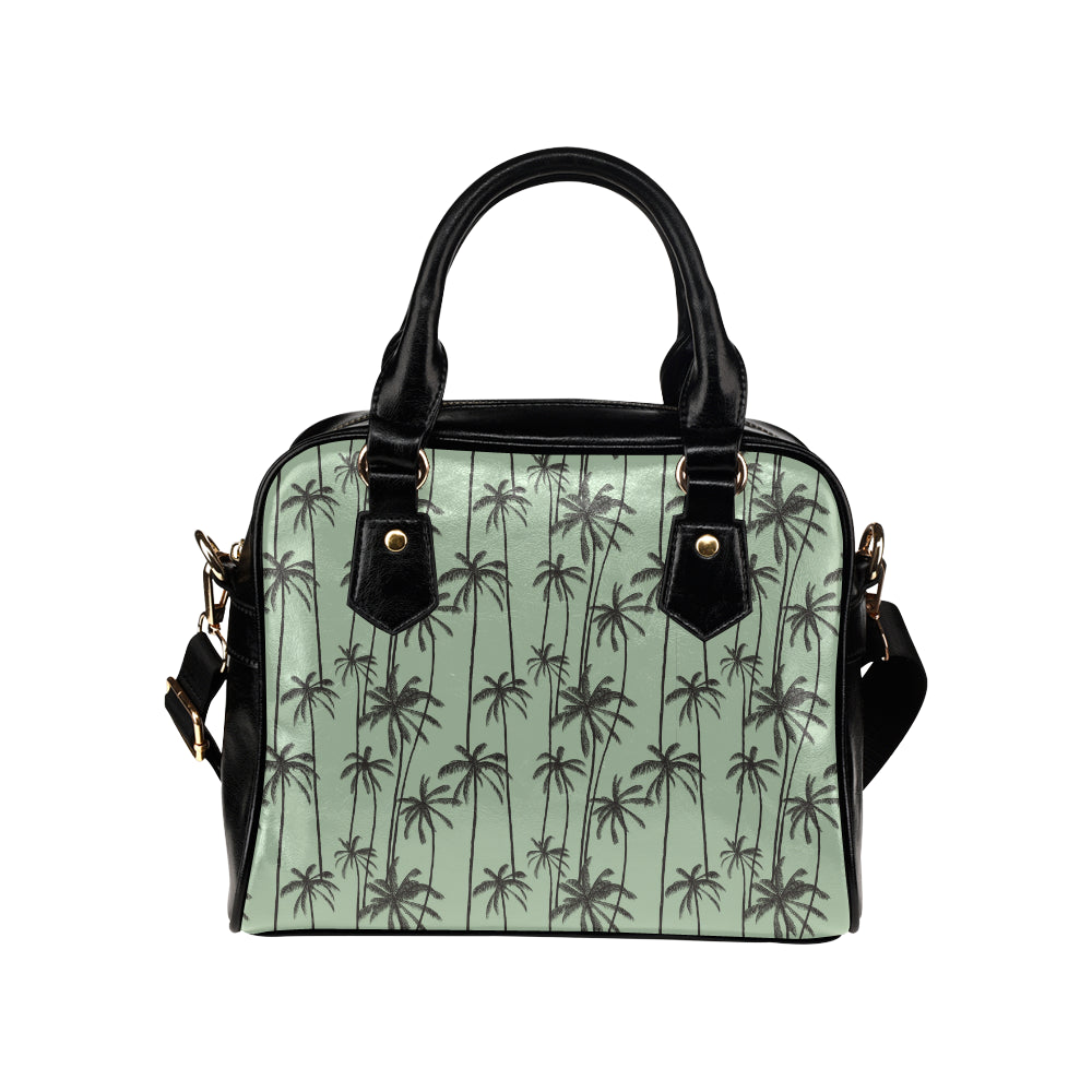 Palm Tree Pattern Print Design A04 Shoulder Handbag