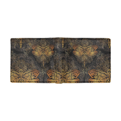 Gold Dragonfly Mandala Men's ID Card Wallet