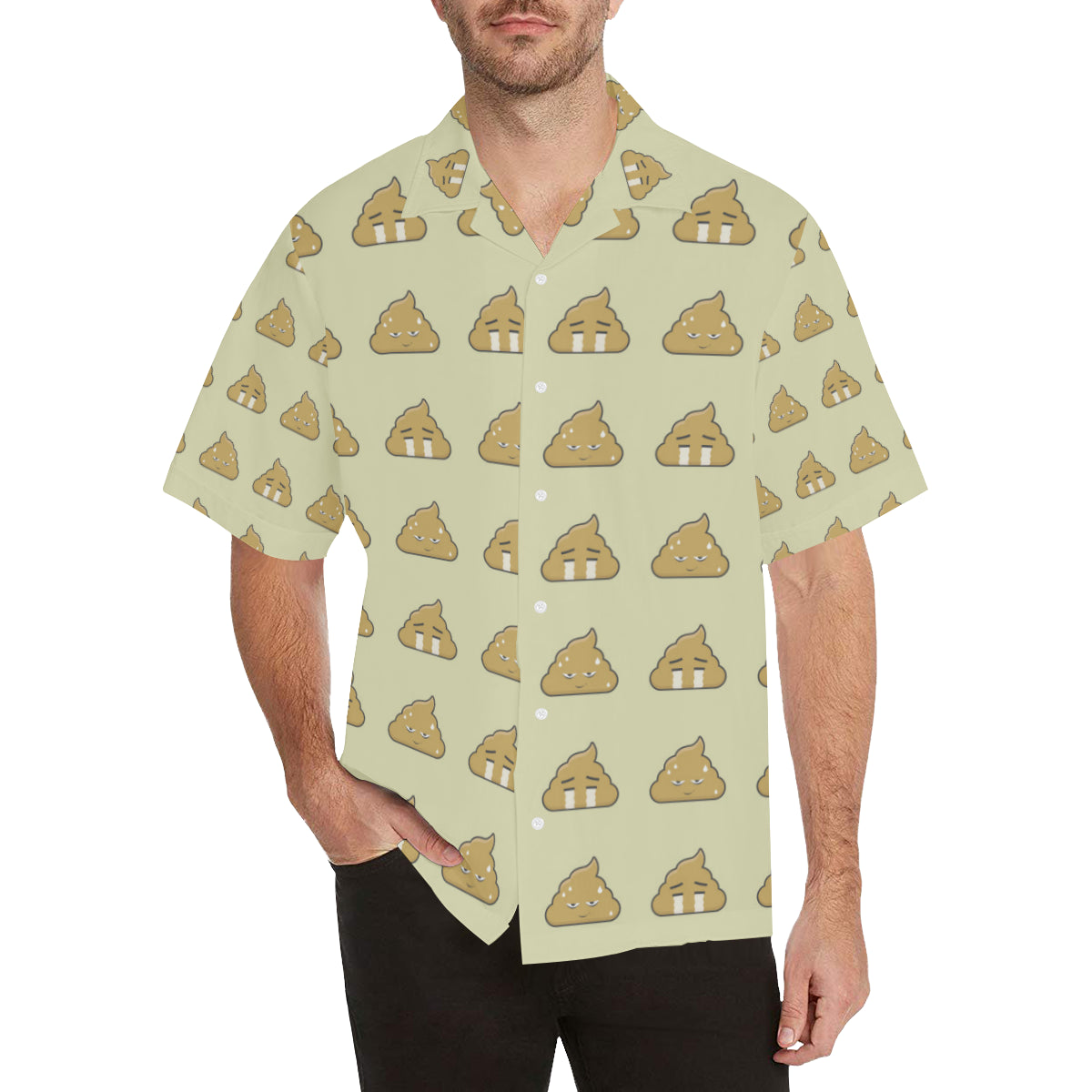 Poop Emoji Pattern Print Design A04 Men's Hawaiian Shirt
