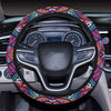 Boho Pattern Print Design 06 Steering Wheel Cover with Elastic Edge