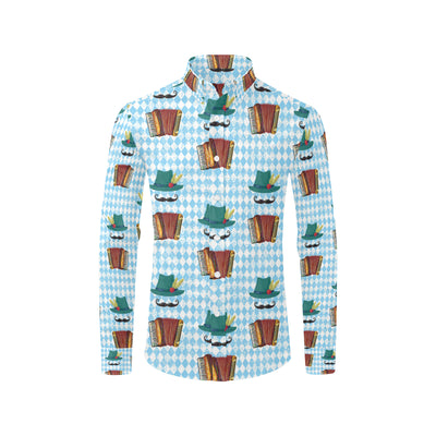 Accordion Mustache Pattern Print Design 01 Men's Long Sleeve Shirt