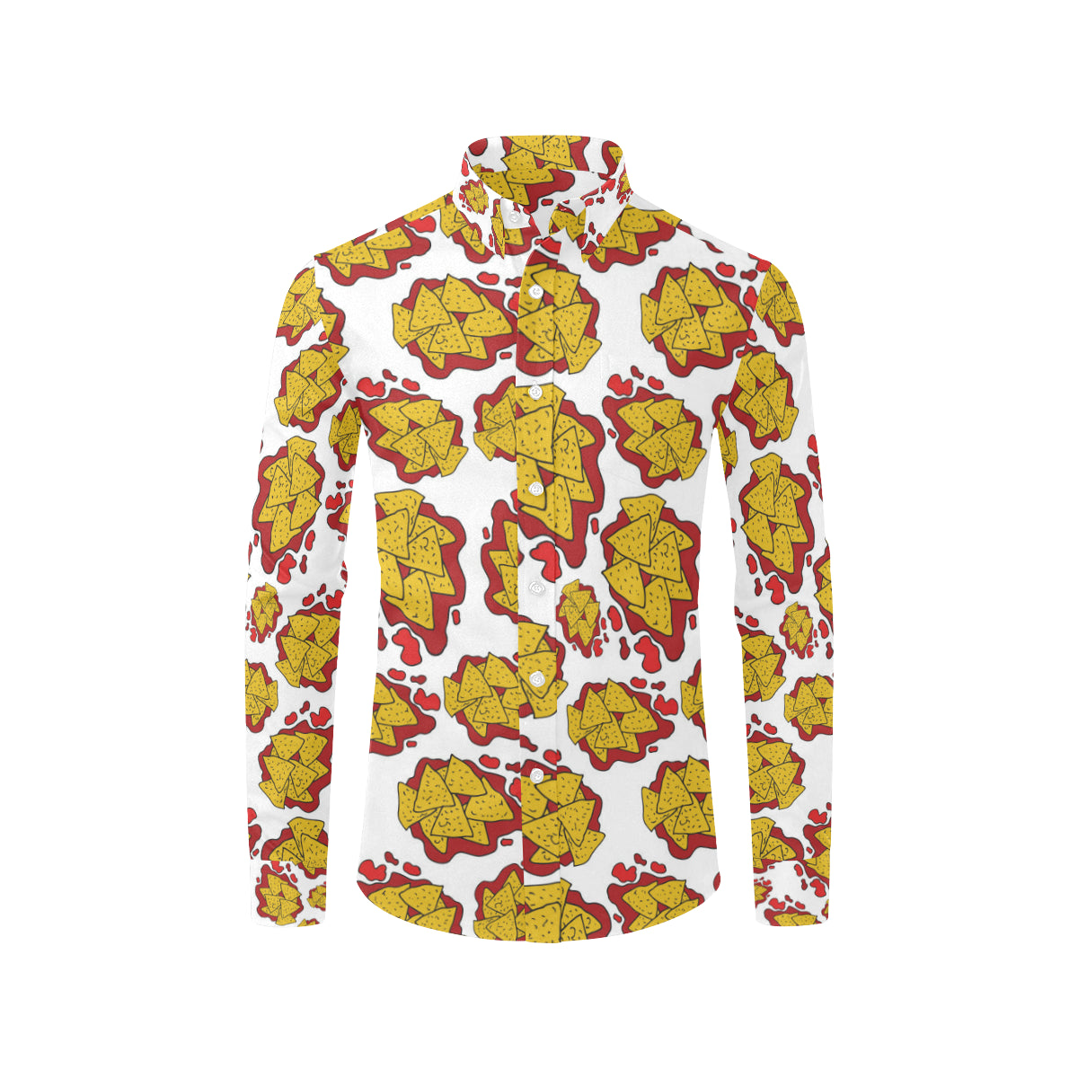 Nachos Pattern Print Design A03 Men's Long Sleeve Shirt
