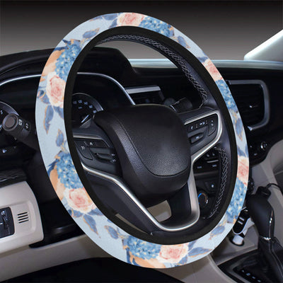 Bluebird Pattern Print Design 01 Steering Wheel Cover with Elastic Edge